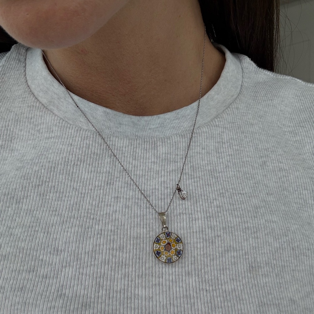 Elegant Silver 925  and Gold Pendant Necklace from Venice